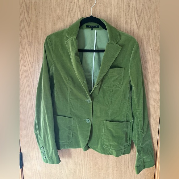 Theory Jackets & Blazers - Theory green corduroy blazer jacket coat women 12 cotton/lycra Great for SPRING!